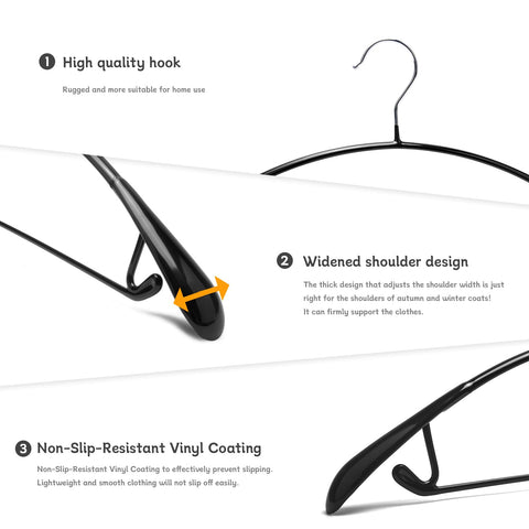 Nature Smile black PVC-coated hanger for sturdy everyday closet use