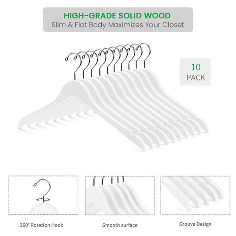 Nature Smile contoured shoulder hanger preserves garment shape and drape.