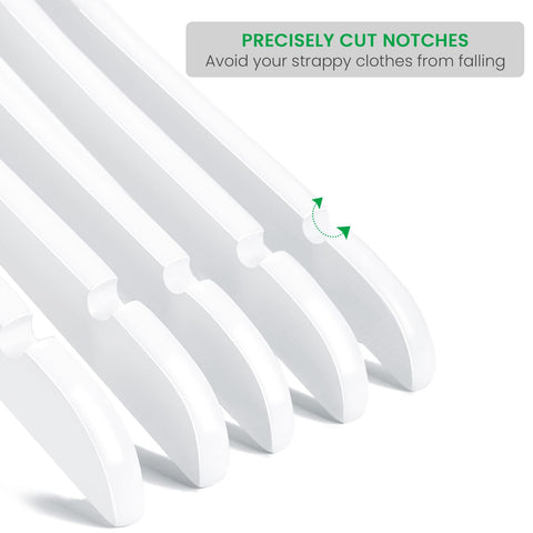 Nature Smile hanger with notches secures straps for dresses and tops.
