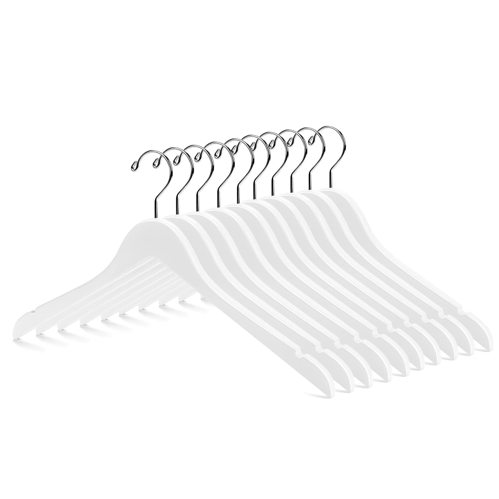 Nature Smile wooden coat hanger with a 360 degree hook for easy garment placement.