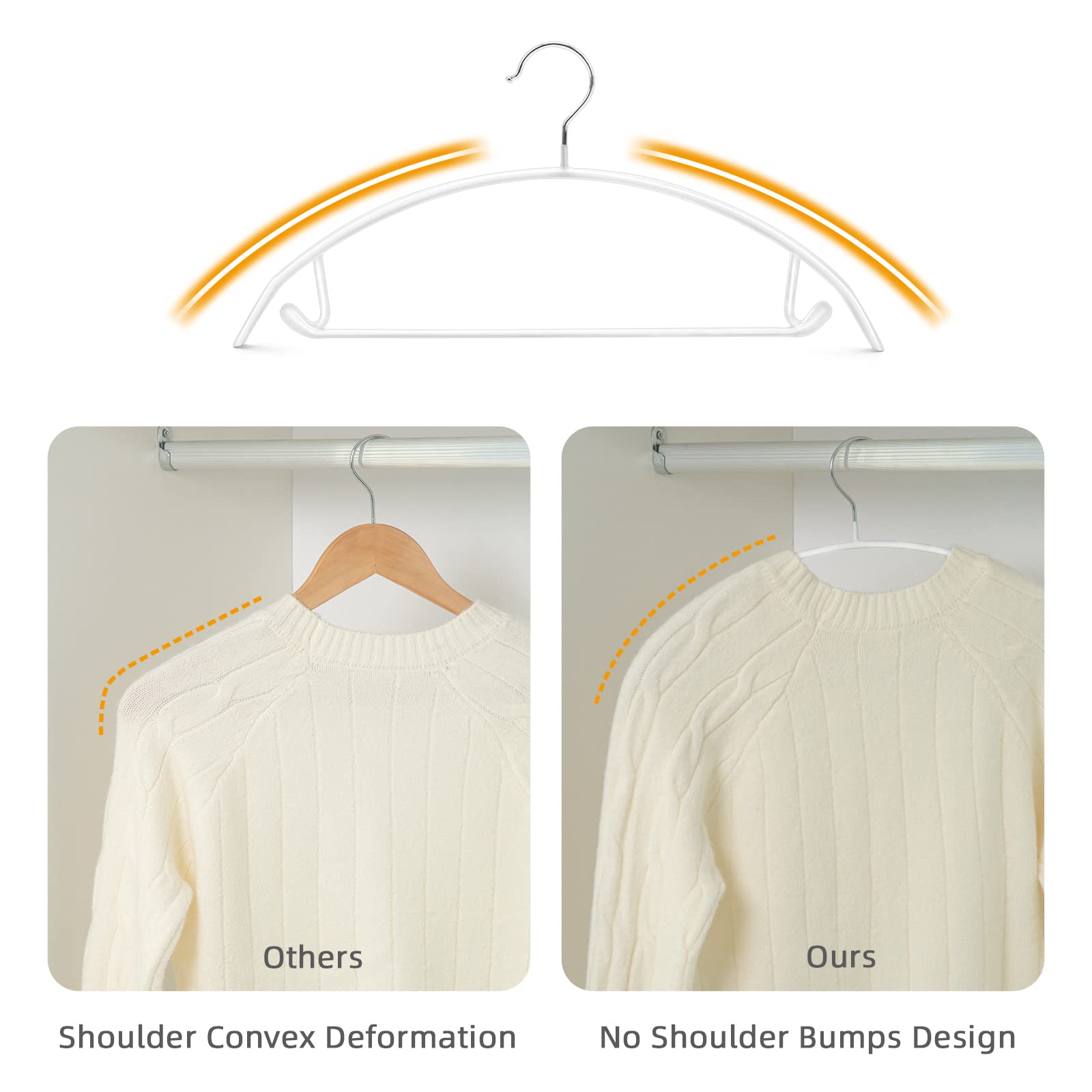 Nature Smile coat, suit, and jacket hanger maintains garment shape.
