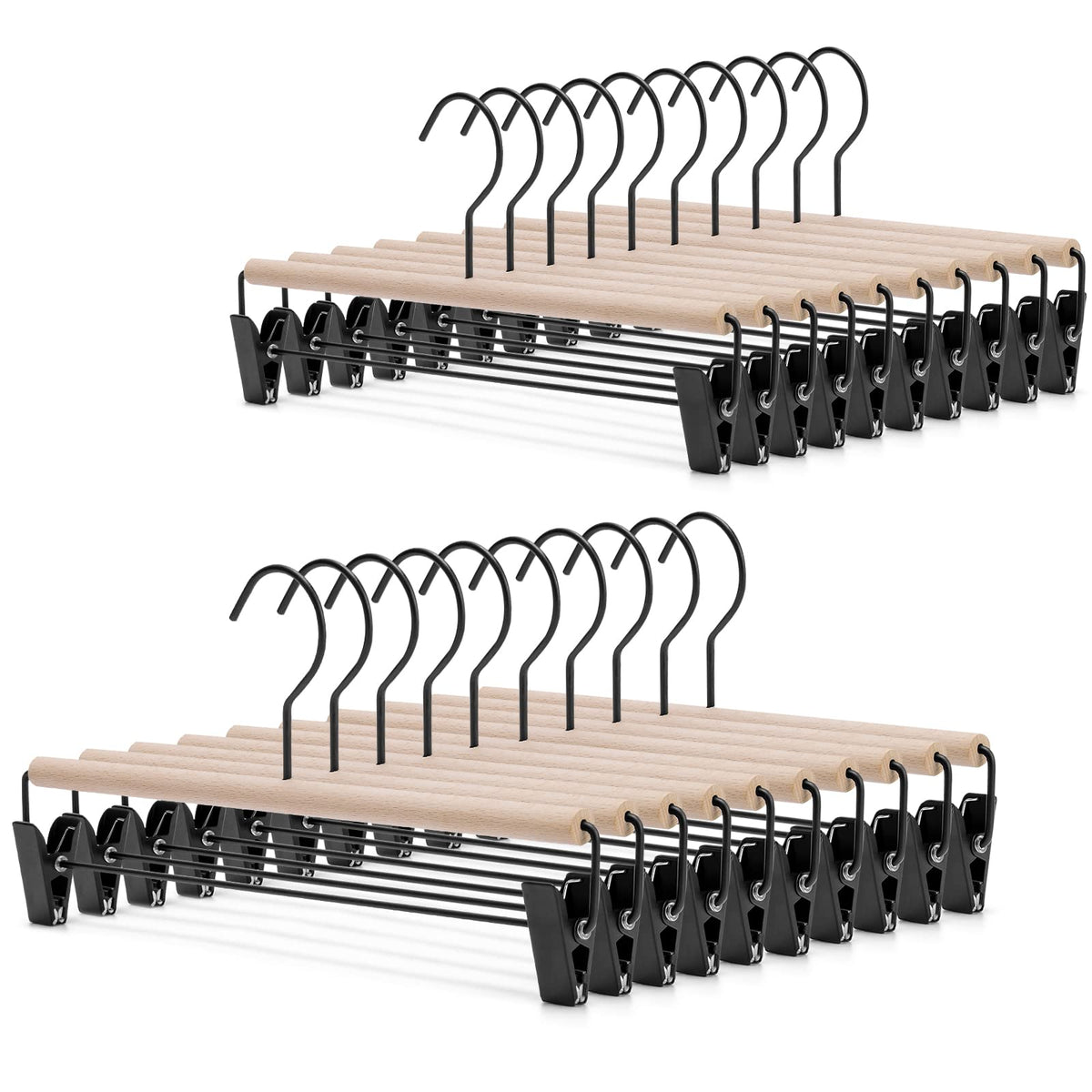 Nature Smile deluxe beech wood pants hangers keep outfits organized and accessible.