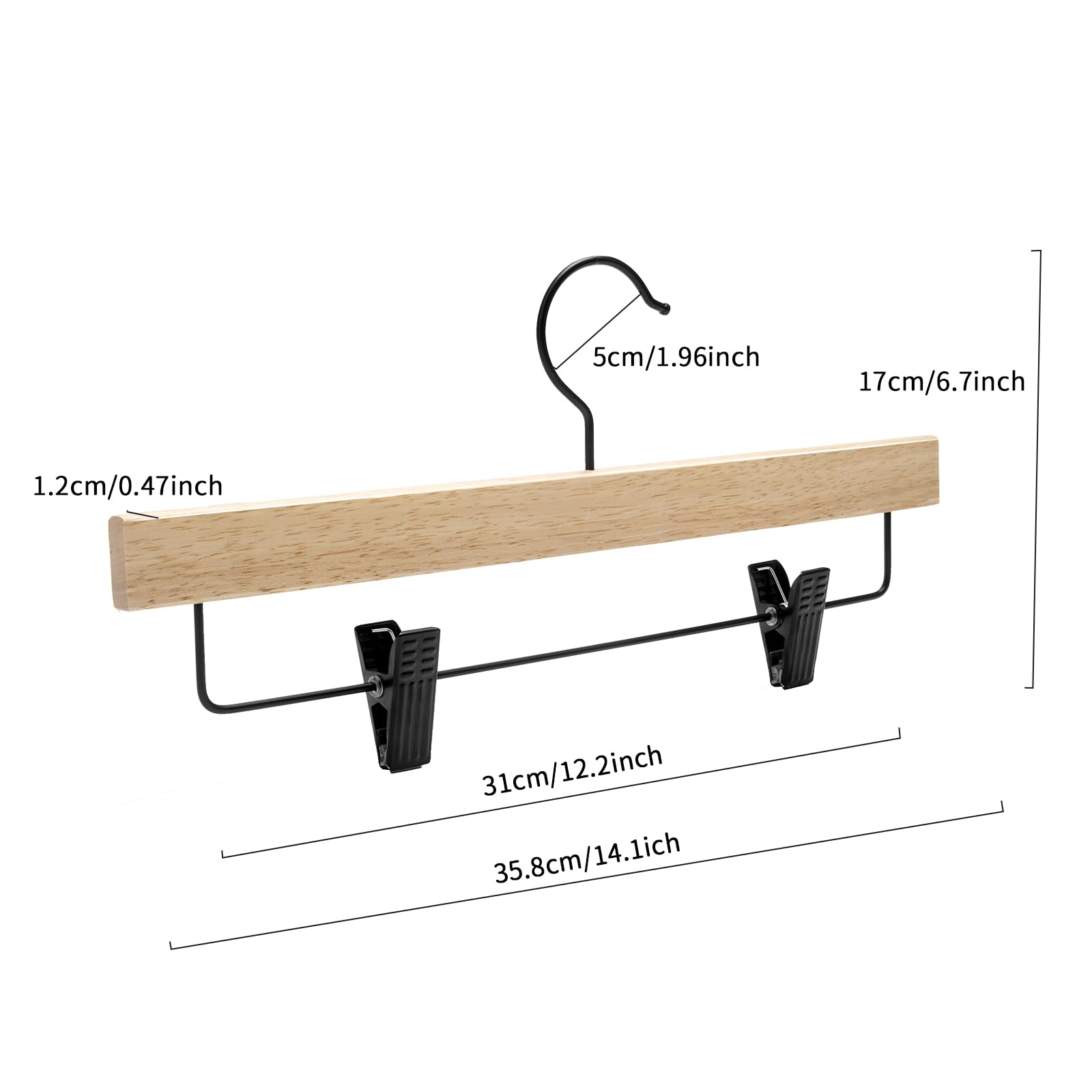 Nature Smile deluxe hangers with adjustable black clips securely grip garments.