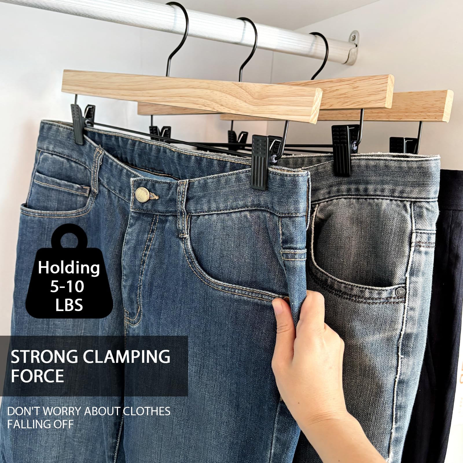 Nature Smile deluxe hangers with rotatable hook for flexible closet placement.