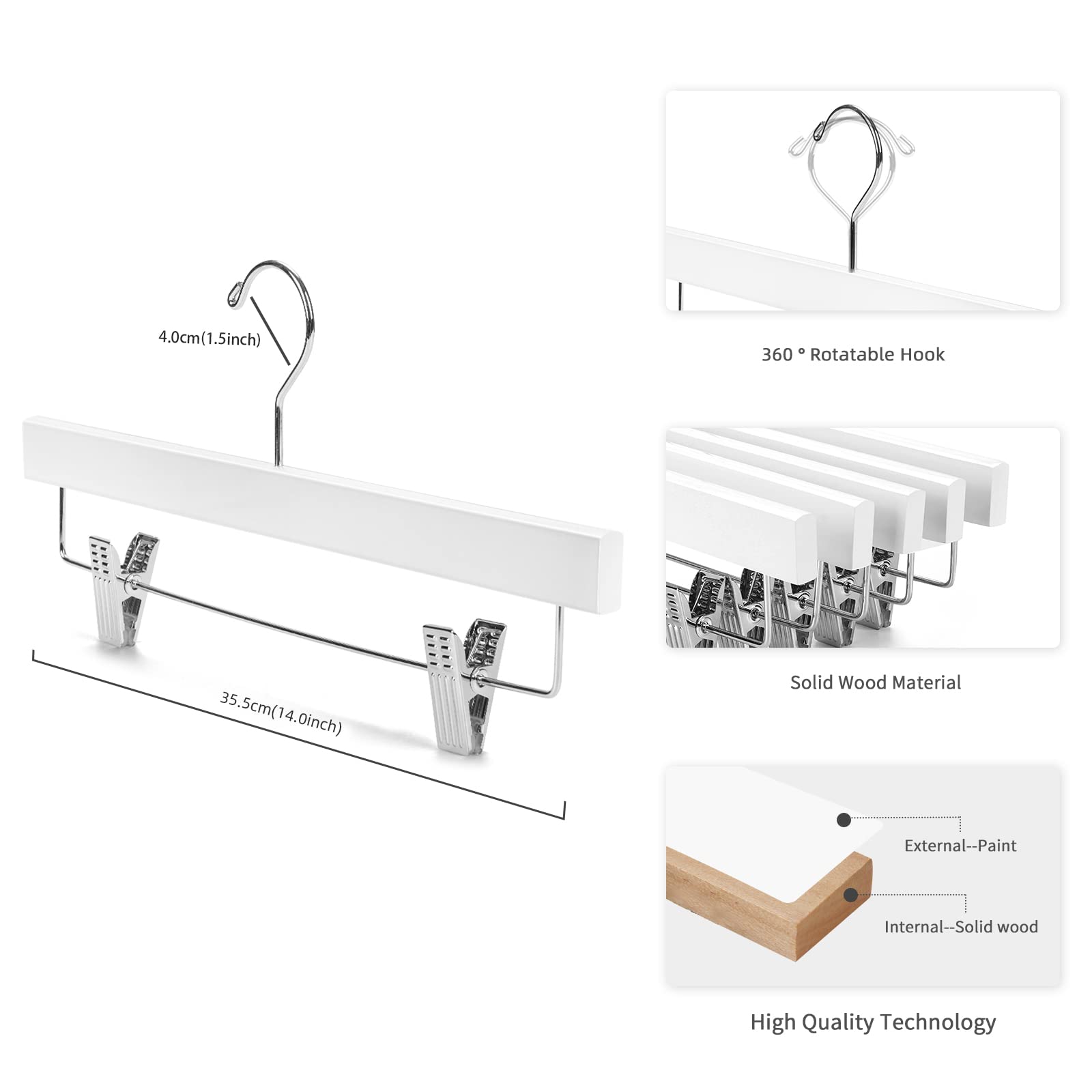 Nature Smile Deluxe hanger clip-detail providing secure adjustable clips for pants