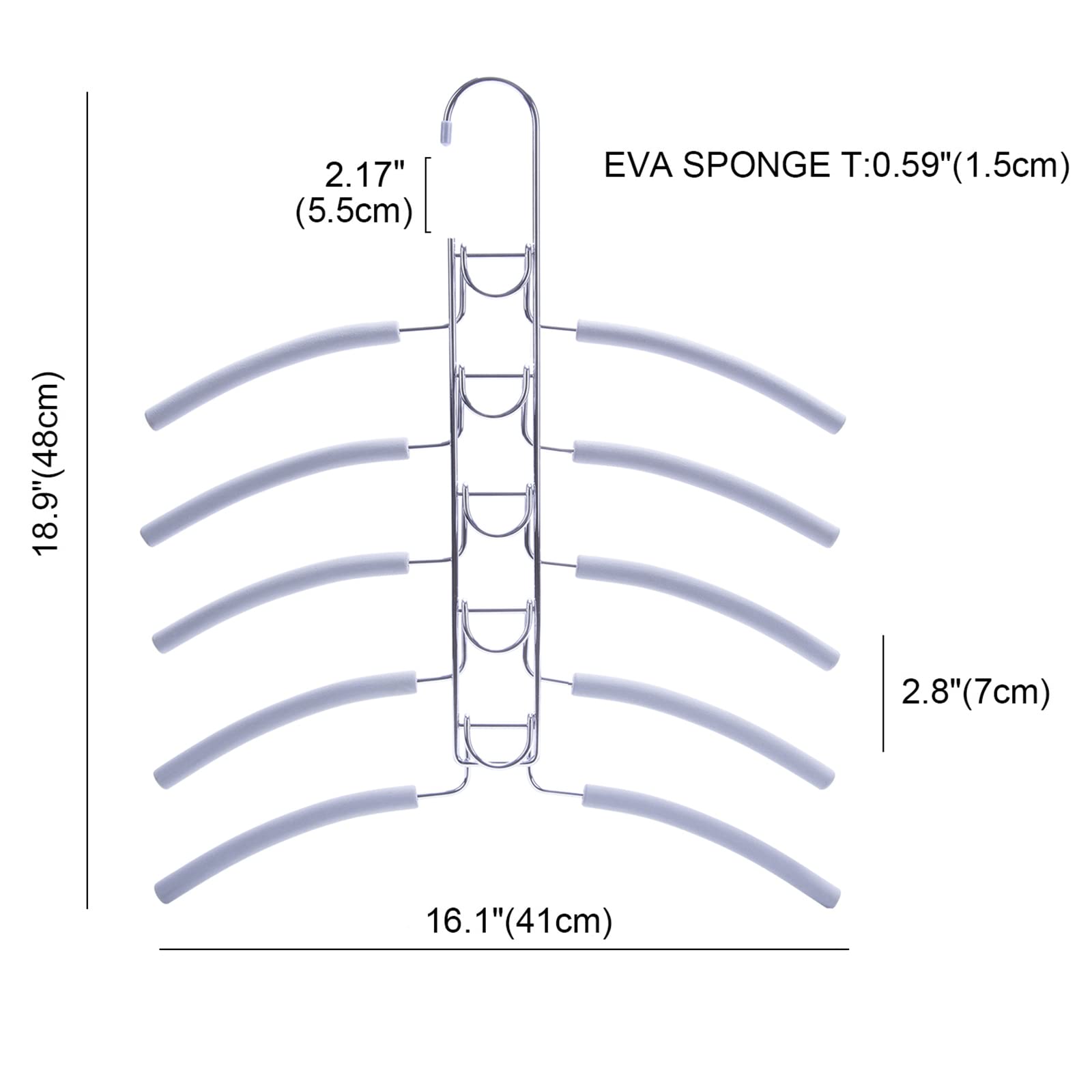 Nature Smile double-sided rack hangers showing easy access and compact closet organization