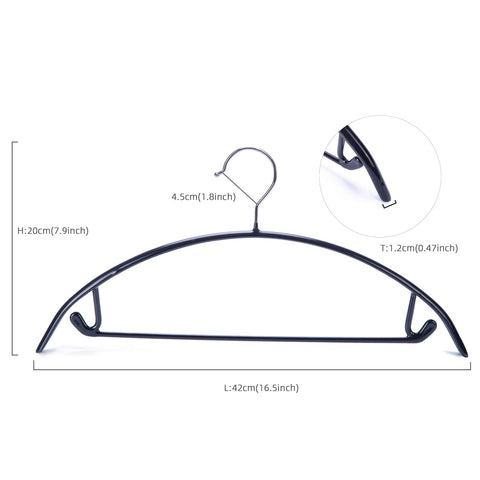 Nature Smile heavy metal coated hanger close-up demonstrates durable long-lasting construction.