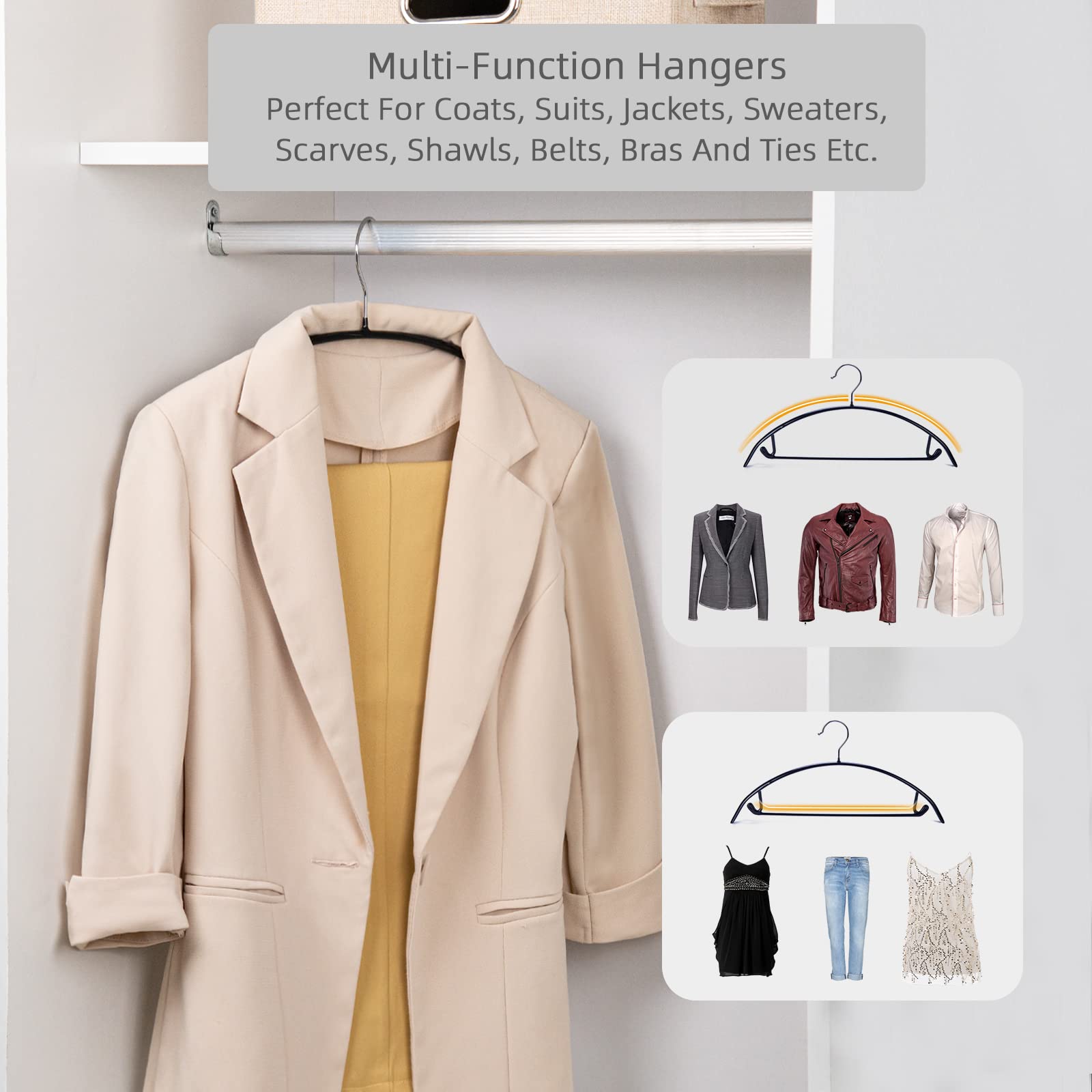 Nature Smile jacket and sweater hanger helps prevent wrinkles.
