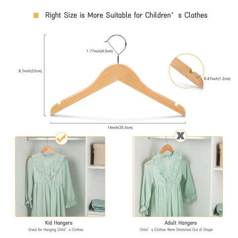 Nature Smile Juniors hanger side view ideal for small coats.
