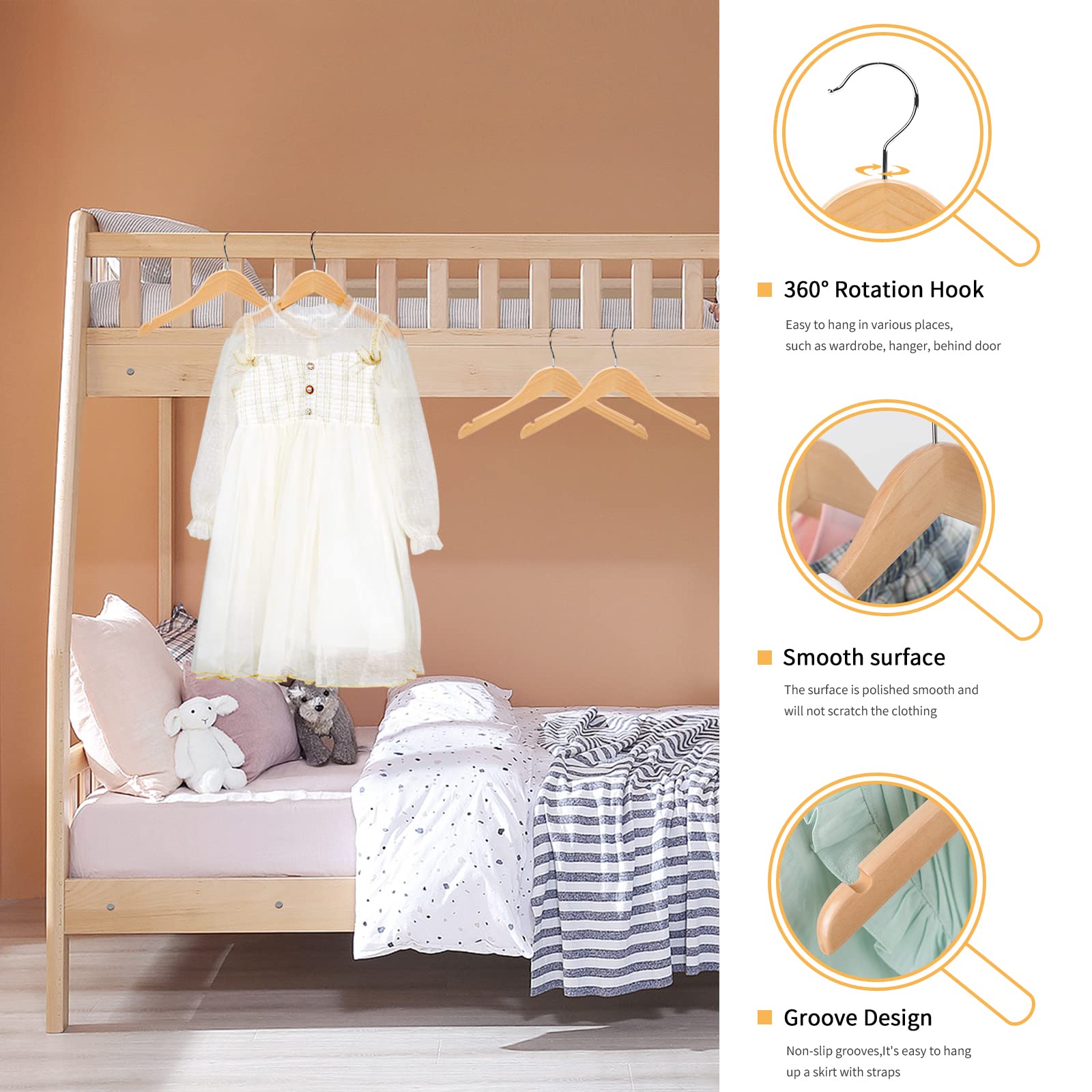 Nature Smile wooden construction highlights solid build for growing wardrobes.