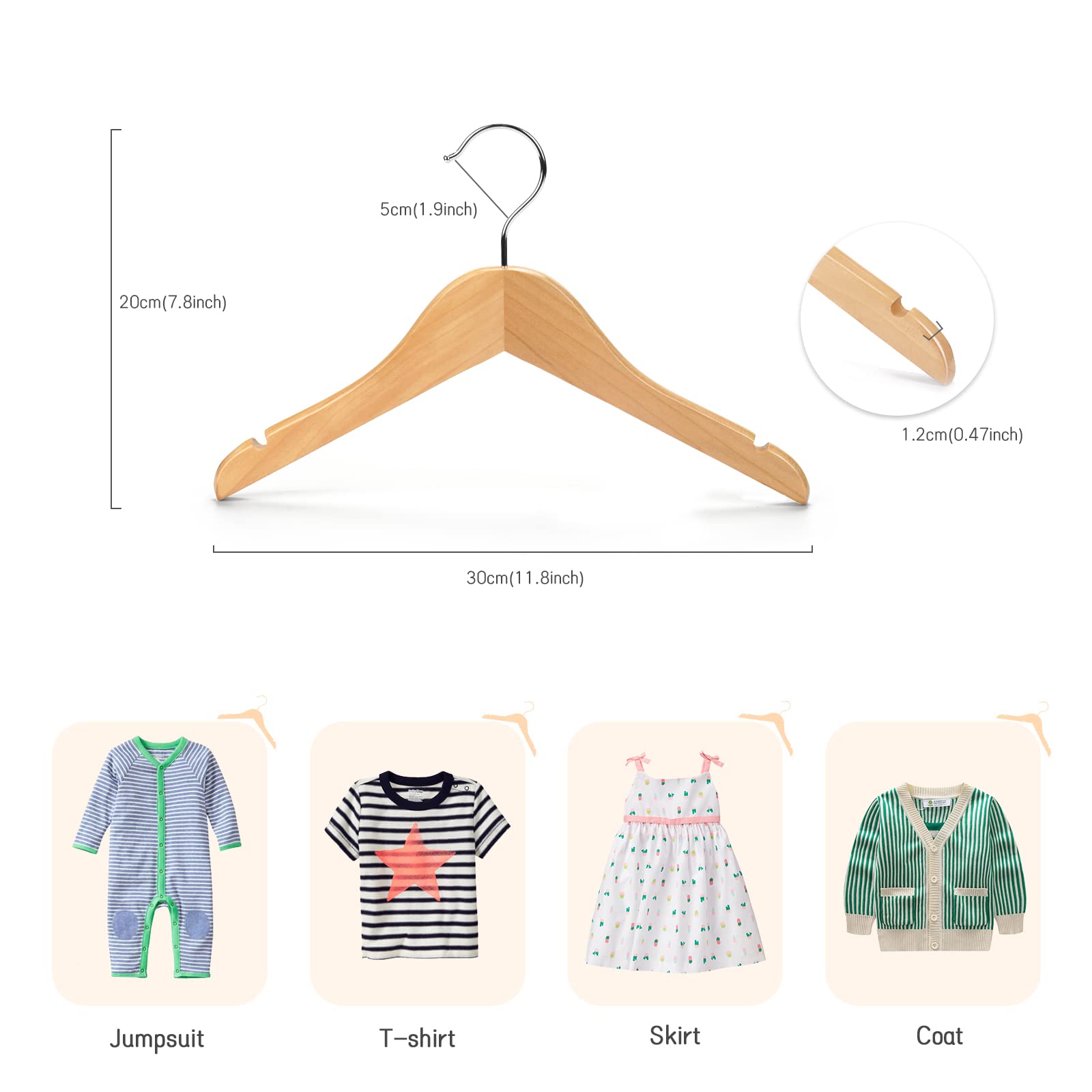 Nature Smile hanger with notches securely grips straps