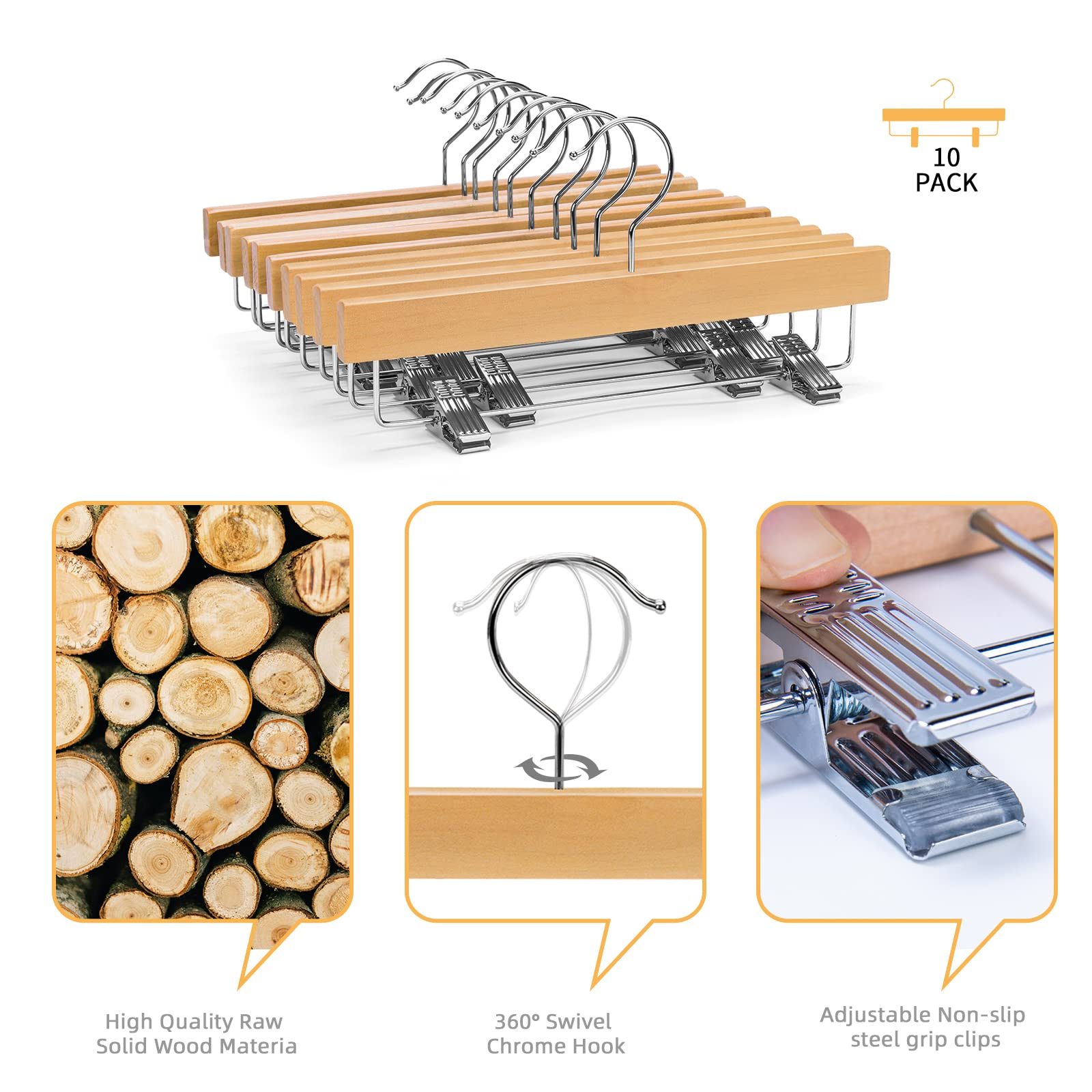 Nature Smile natural wood hanger ideal for toddlers skirts and trousers