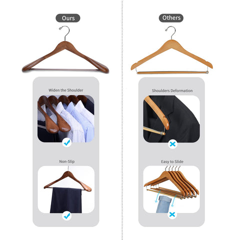 Nature Smile solid lotus wood hanger showcases durable construction