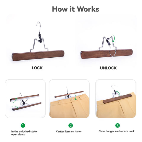 Nature Smile wooden hangers ideal for skirts, pants, jeans and more