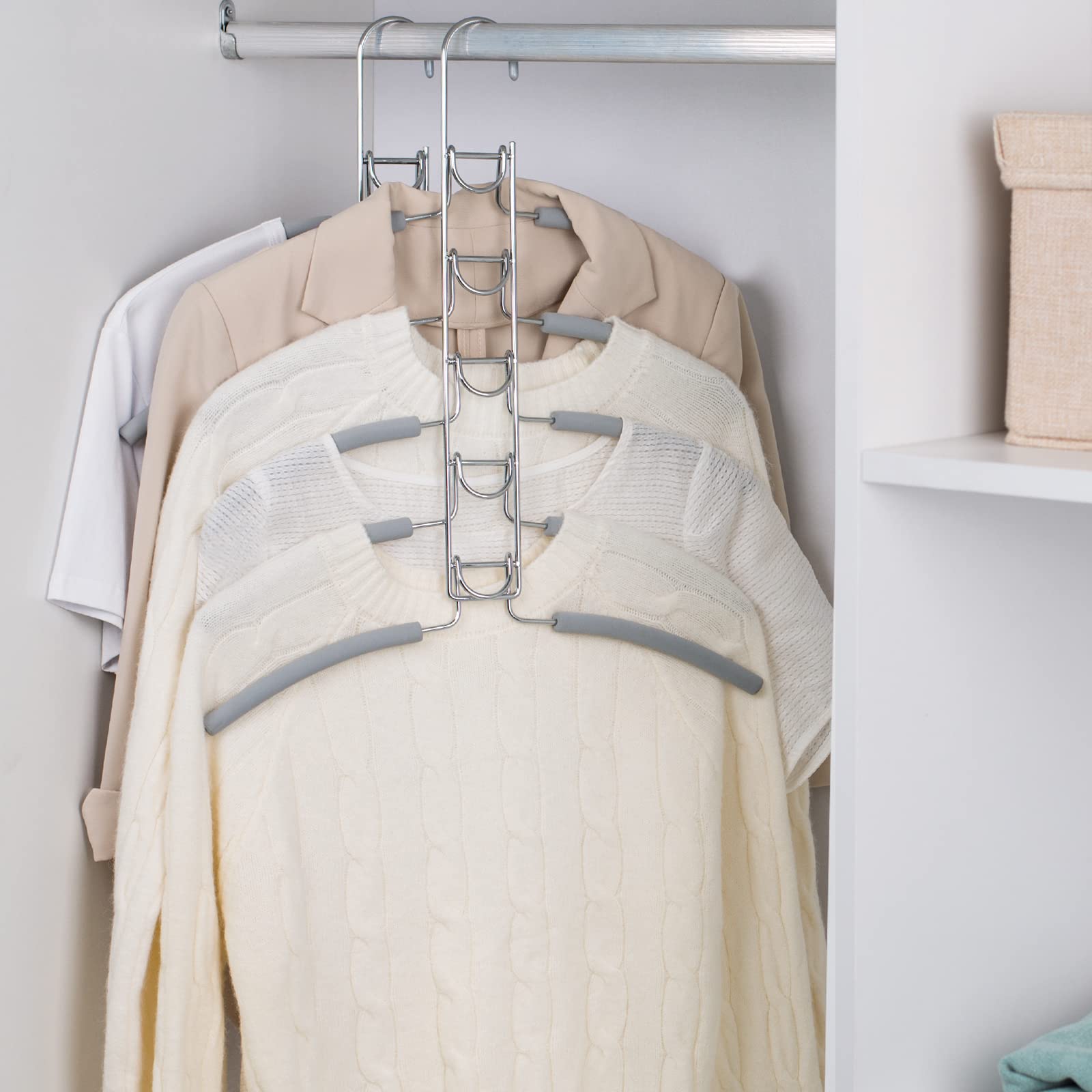 Nature Smile no-shoulder-bump multi-layer hangers with anti-slip surface for delicate garments