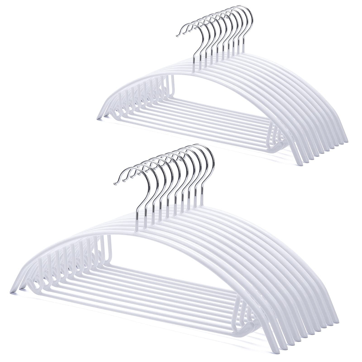 Nature Smile non-slip PVC coating hanger set keeps outfits secure and organized.