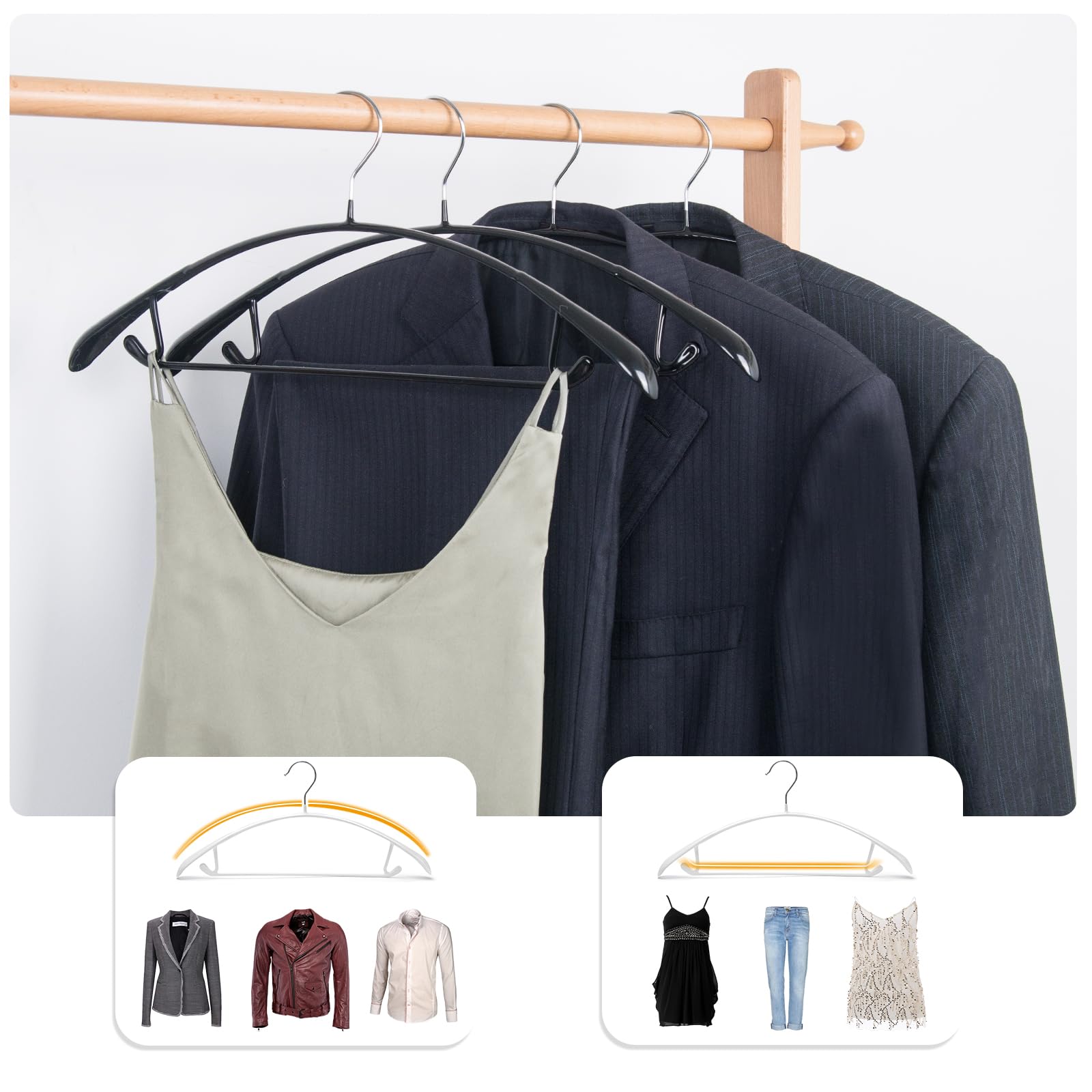 Nature Smile organization-friendly hangers simplify closet arrangement