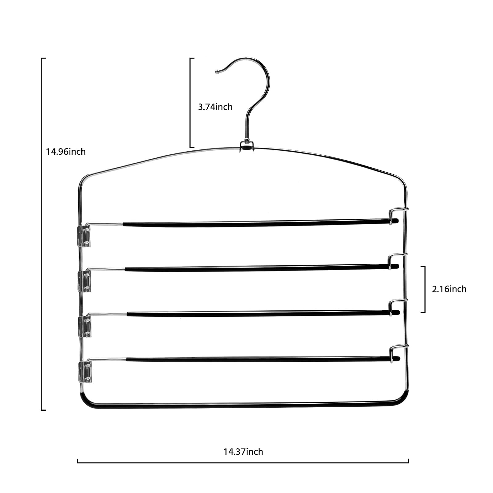 Nature Smile 5-tier swivel-arm pants hanger enables quick outfit selection