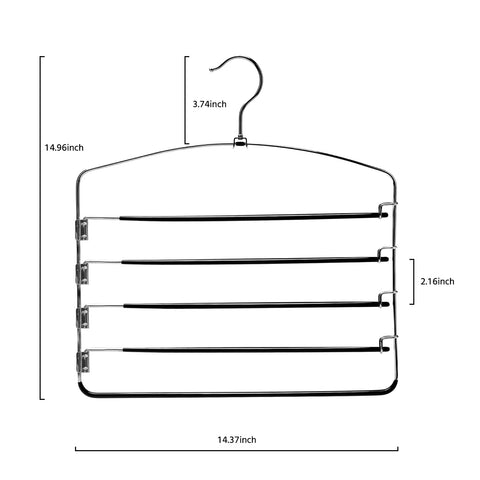 Nature Smile 5-tier swivel-arm pants hanger enables quick outfit selection