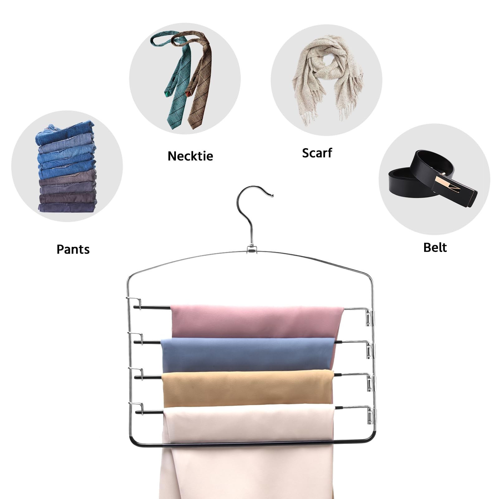 Nature Smile anti-slip vinyl coating prevents pants from sliding in the closet