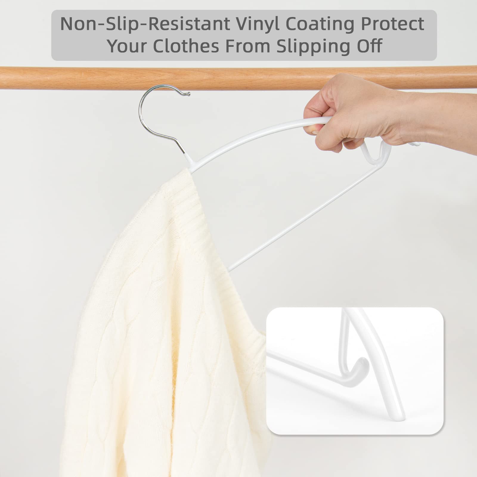 Nature Smile scarves and shawls hanger secures light fabrics neatly.