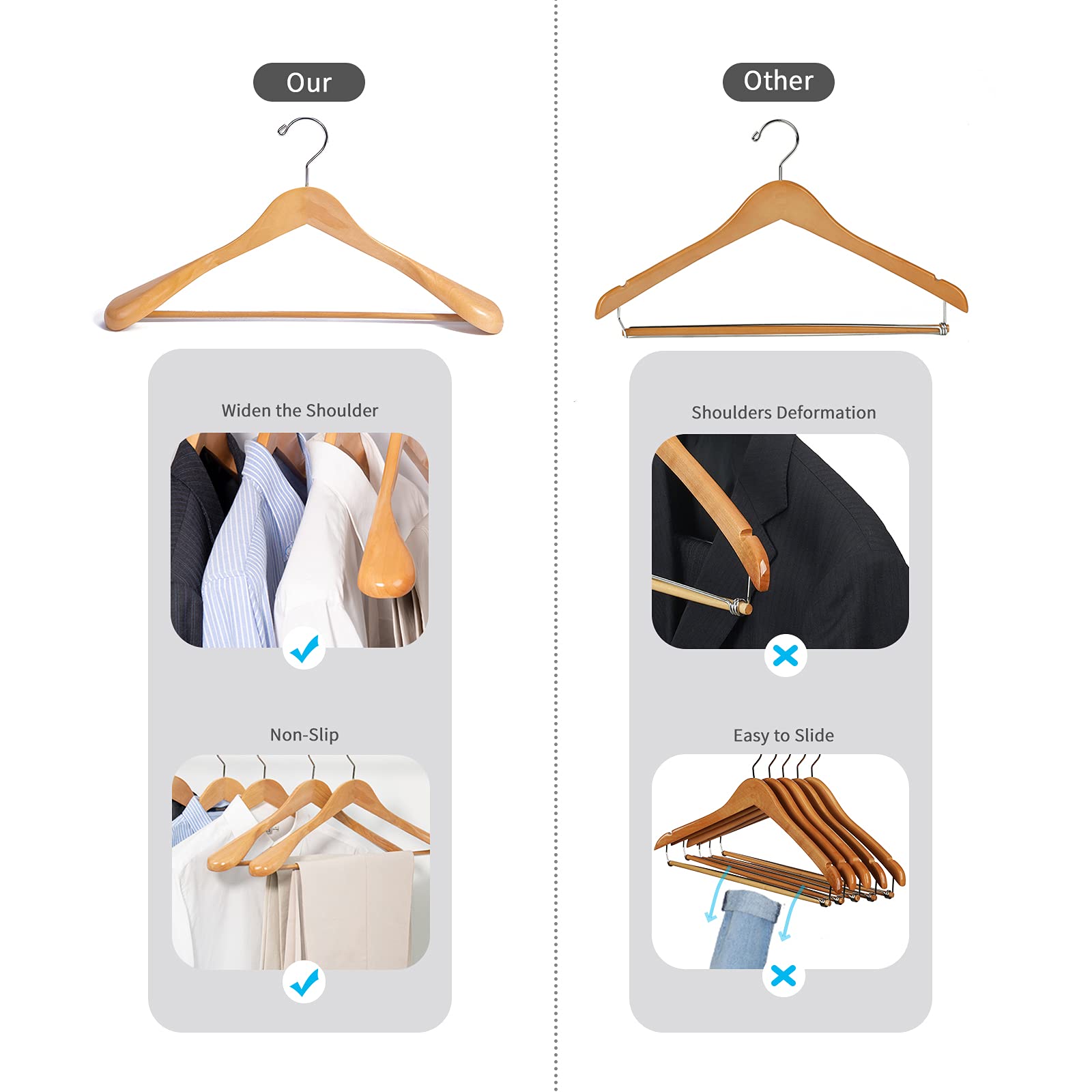 Nature Smile shorter women design 16-1 inch option for smaller closets.