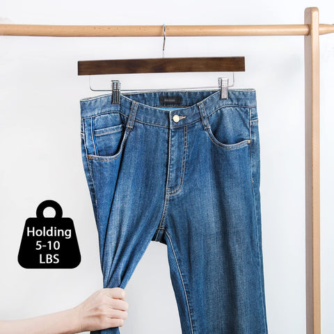 Nature Smile solid lotus wood deluxe pants hanger set-20-pack, organized closet.