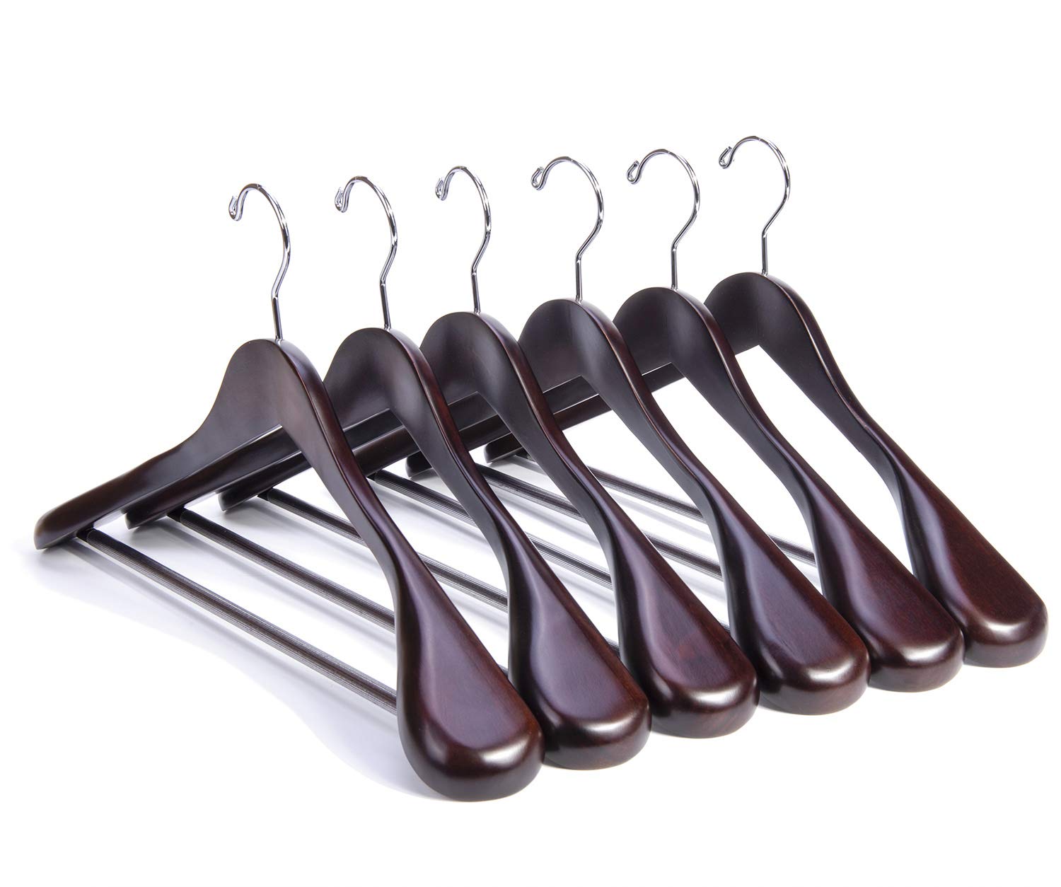 Nature Smile solid wood coat hanger with 12-pack for sturdy closet organization