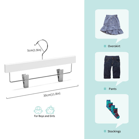 Nature Smile solid wood skirt hanger in white for toddlers