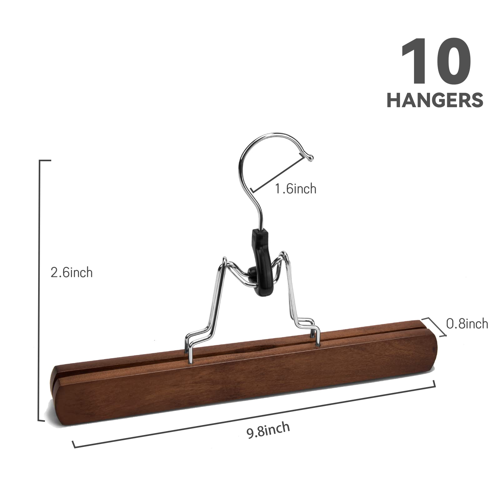 Nature Smile sturdy wooden hangers with anti-rust chrome hardware for durability