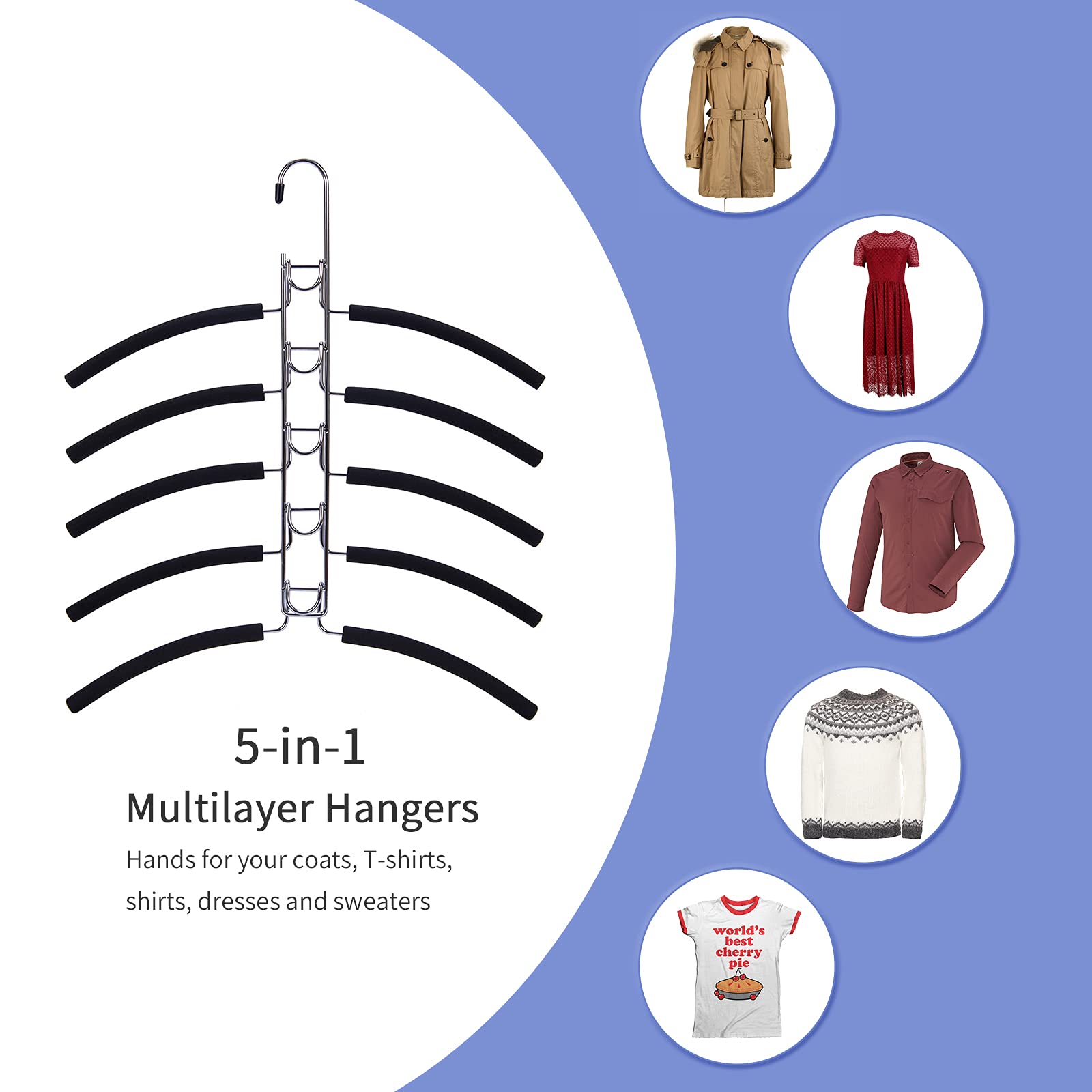 Nature Smile Versatile hangers suit jackets coats sweaters shirts and T-shirts.