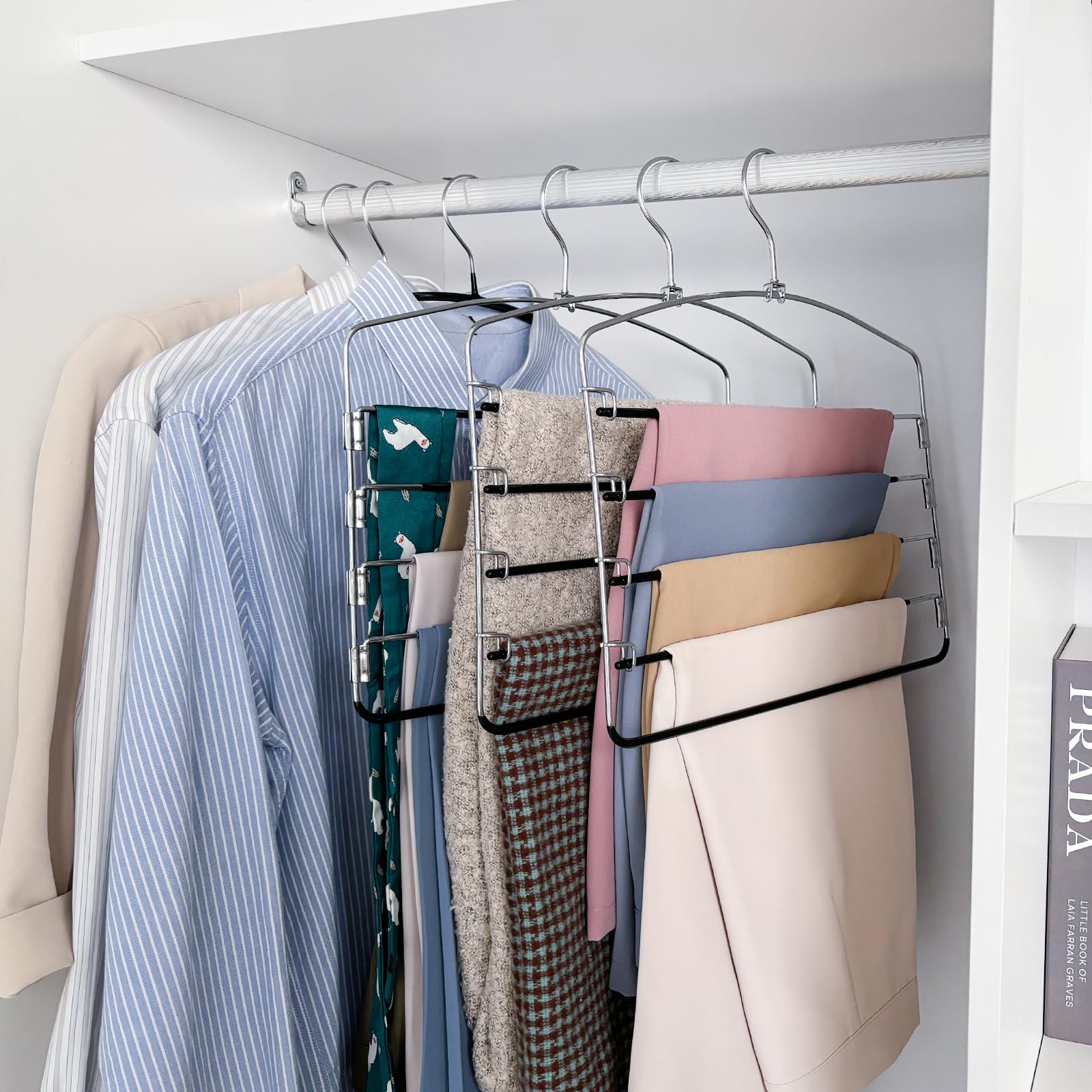 Nature Smile wardrob organizer pants hangers streamline closet organization