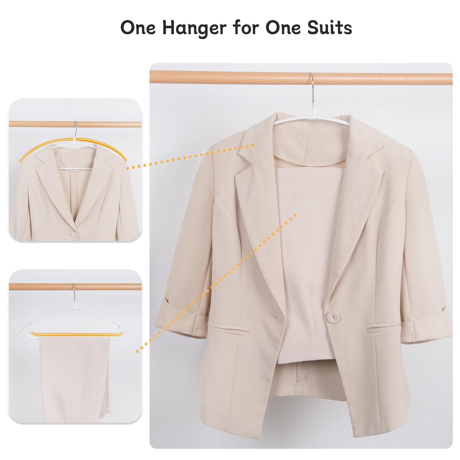 Nature Smile non-slip coat hangers secure heavy outerwear without slipping.