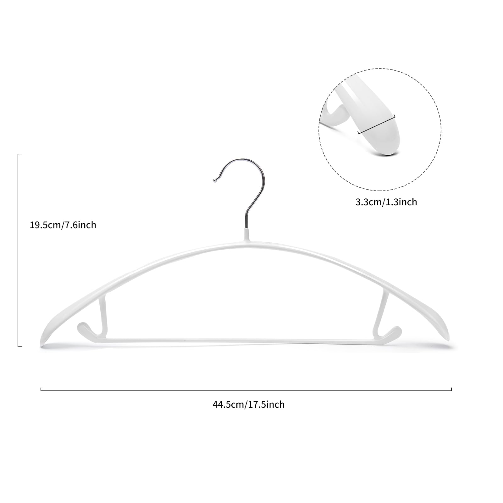 Nature Smile non-slip PVC dress hangers with wide shoulders maintain dress silhouette and prevent slipping.