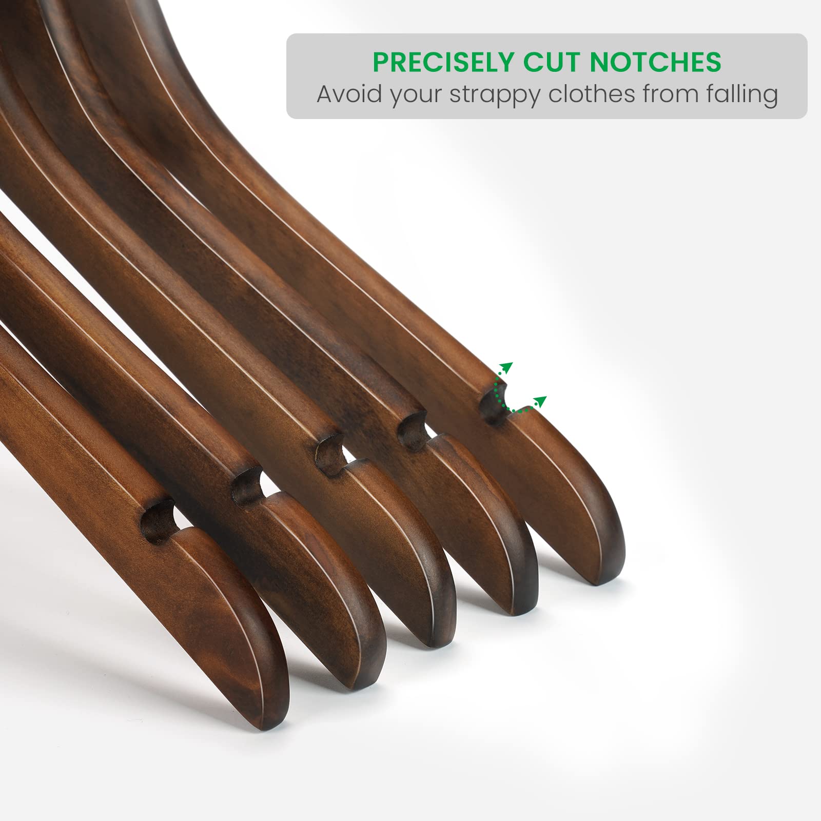 Nature Smile hangers feature notches for strappy tops and dresses