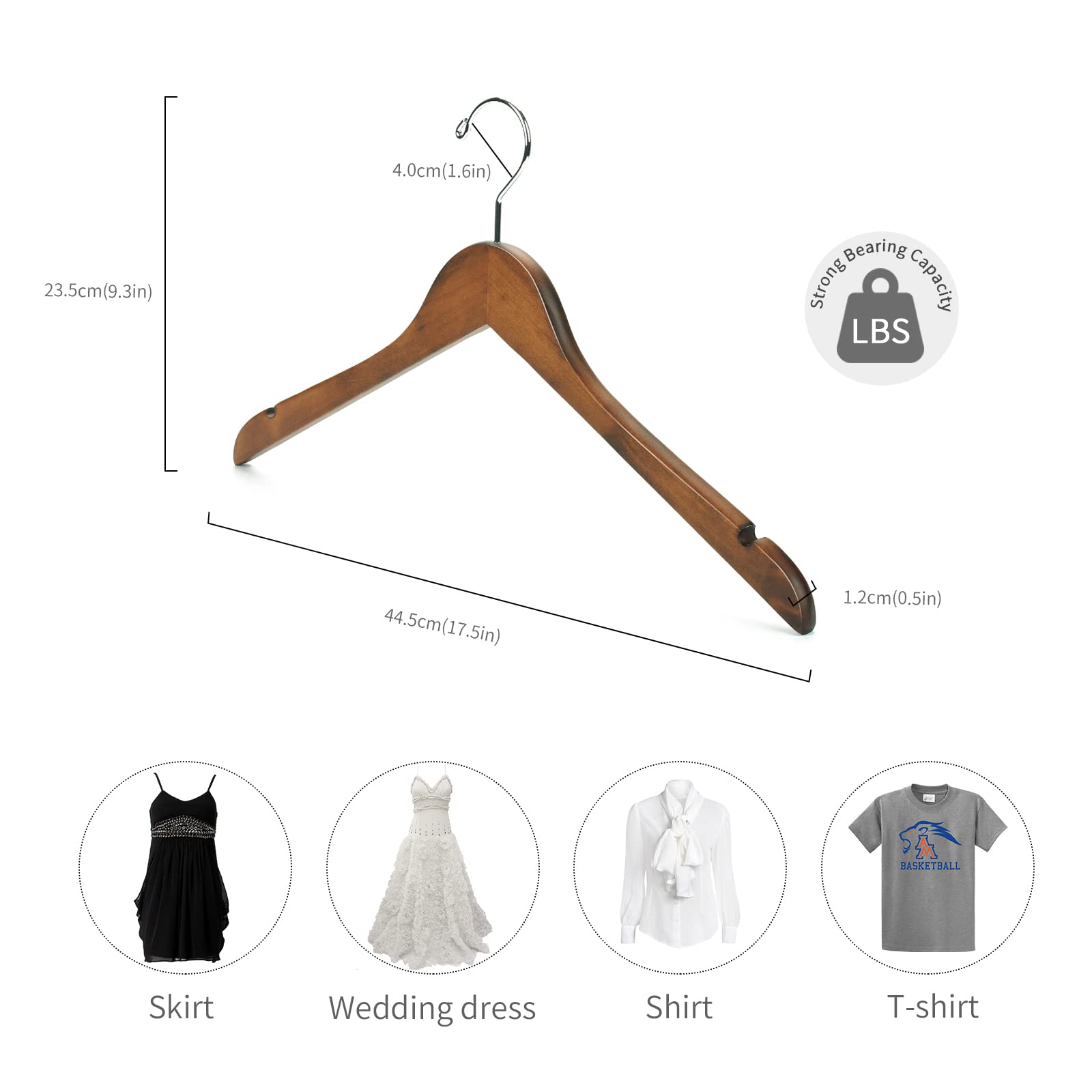Nature Smile wooden hangers with smooth surface prevent fabric snagging
