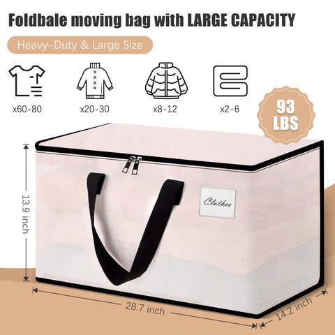 NatureLux 93-liter capacity bag folded flat for compact storage.