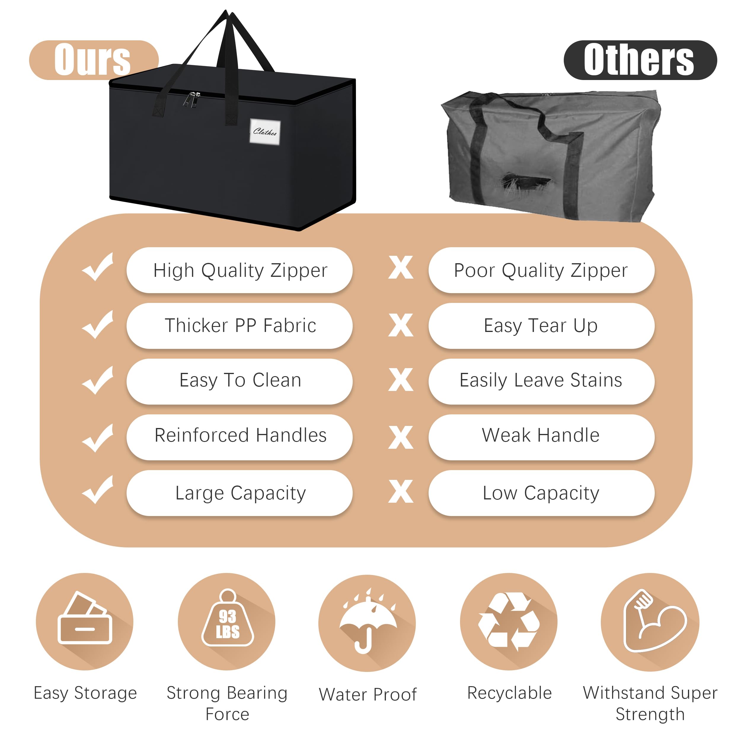 NATURELUX heavy-duty moving bag used for office supplies and clothing storage.