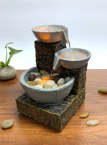 Natural river rocks included for a lifelike waterfall look