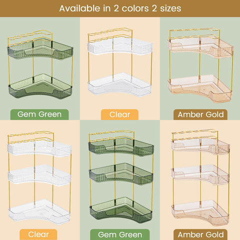 NATURE'S SOURCE easy-assembly bathroom organizer amber gold snaps together for quick setup.
