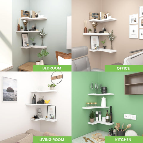 NATURE'S SOURCE pure white finish brightens corners and blends with any decor.