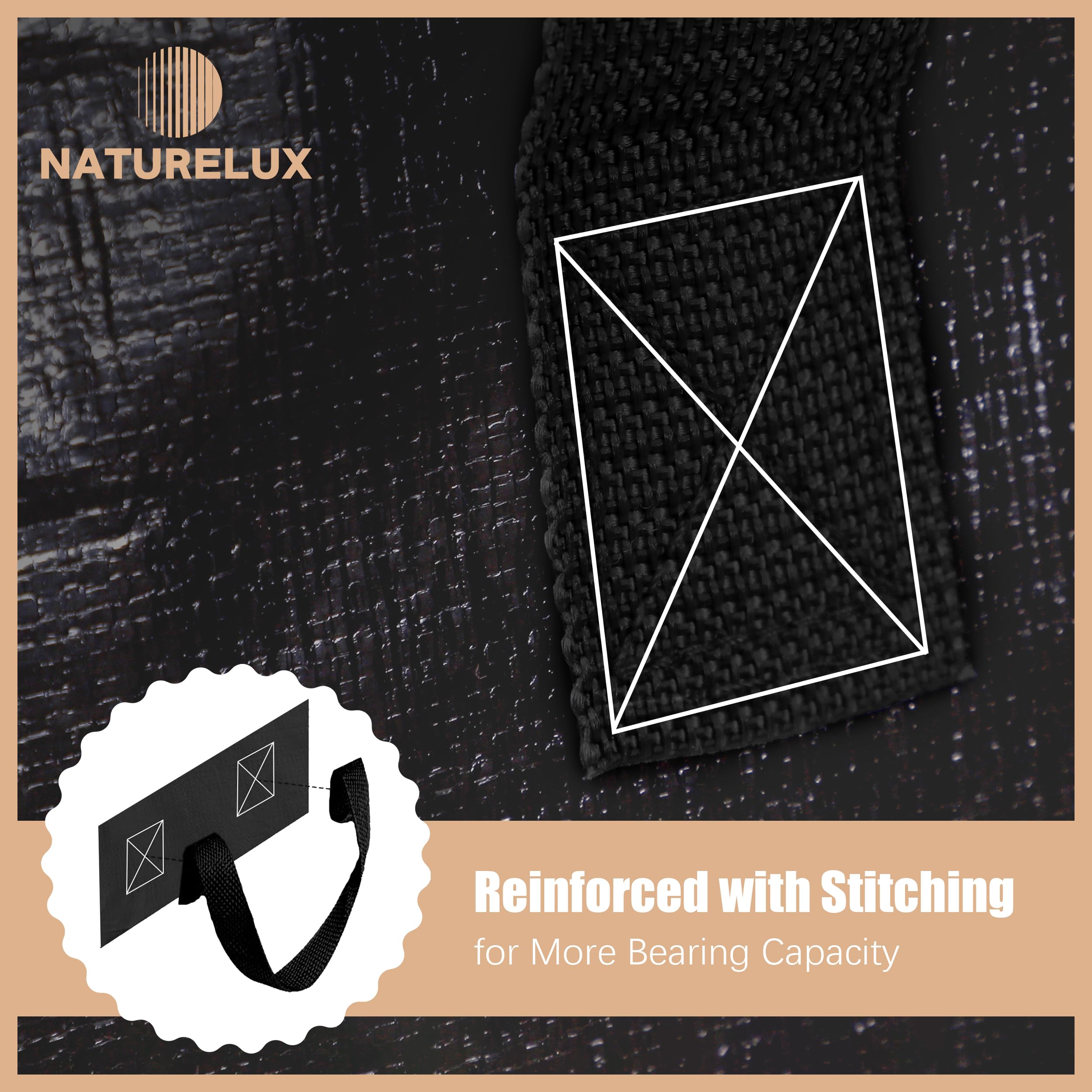 NATURELUX 86-liter capacity moving bags ideal for bulky items.