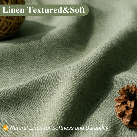Naturoom Sage Green Shower Curtain water-repellent surface helps droplets roll away