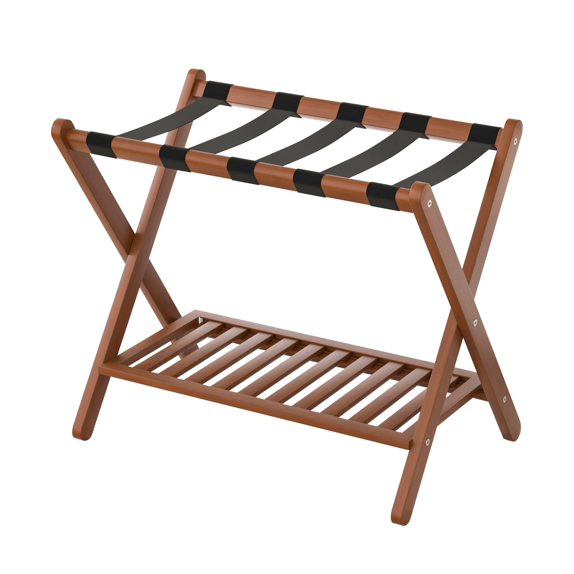 Natuvite luggage rack foldable top view offers convenient luggage support in guest rooms.