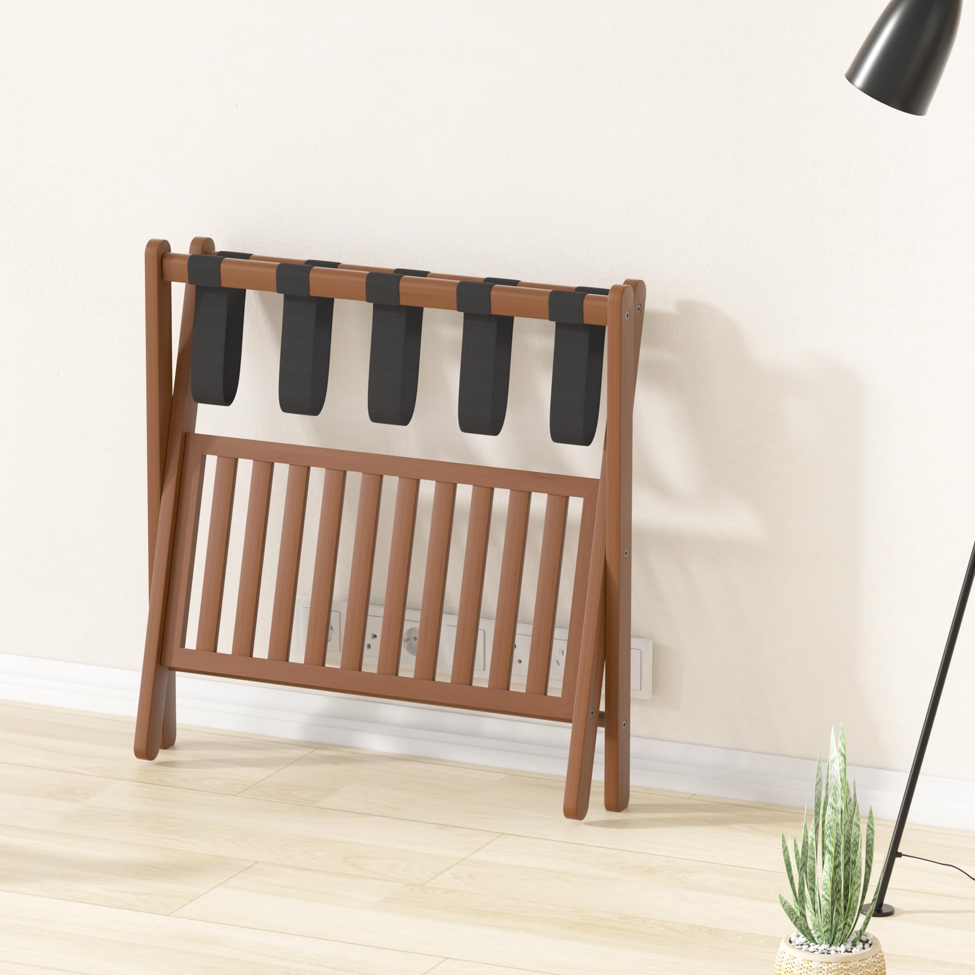 Natuvite luggage rack suits guest rooms and hotels with a professional touch.
