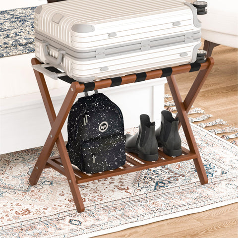 Natuvite top-tier holds heavy suitcases securely and elevates organization.