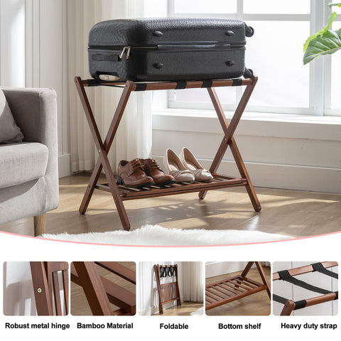 Natuvite luggage rack X-frame stability prevents wobble during use.