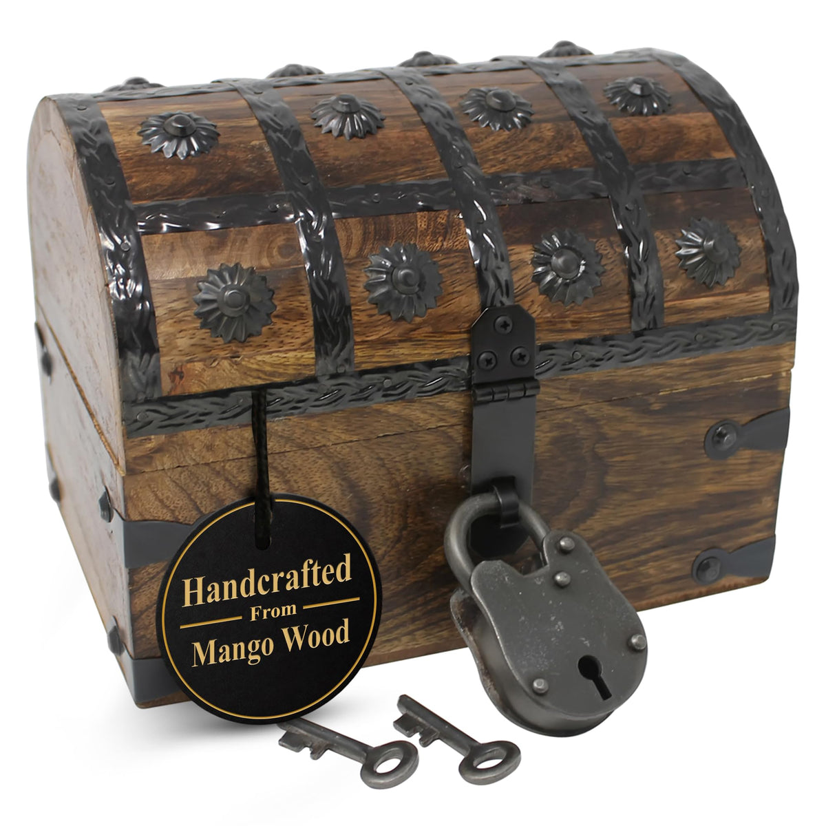 Nautical Cove pirate treasure chest with lock for classroom prizes