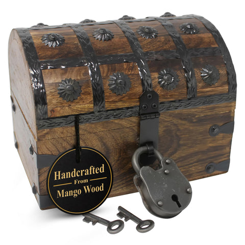 Nautical Cove pirate treasure chest with lock for classroom prizes