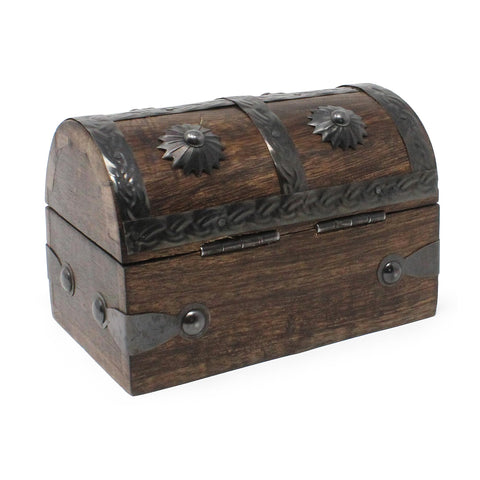 Nautical Cove wooden chest displayed in rustic decor setup.